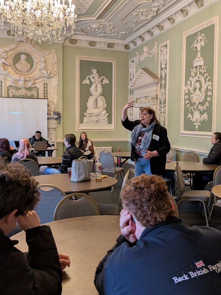 A photo from the back of the room at a talk during BCA Wellbeing Week