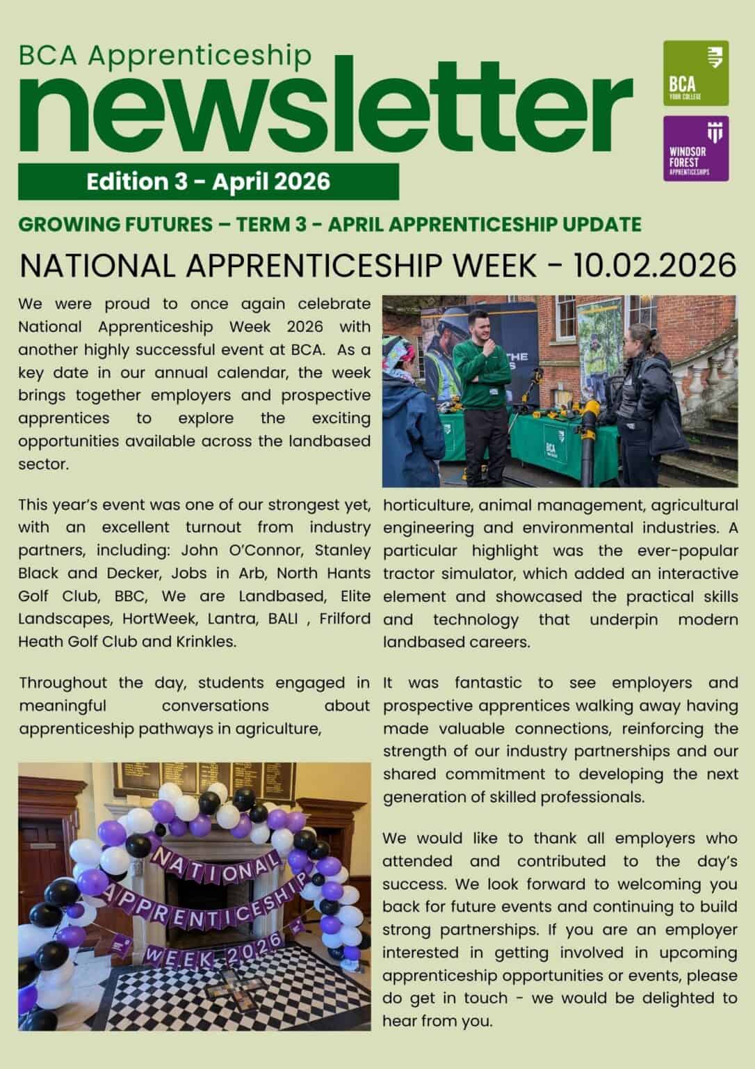 BCA APPRENTICESHIP NEWSLETTER – EDITION 3, APRIL 2026 - Berkshire ...