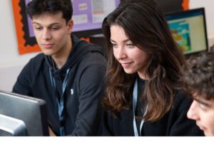 Students at a computer